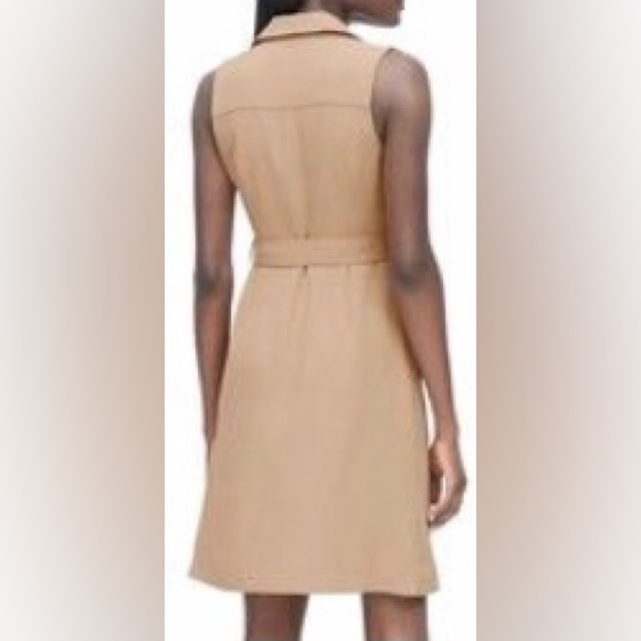 NWT Classic Banana Republic Double Breasted Trench Dress, Color: Tan, & Size: 16 - Picture 3 of 5
